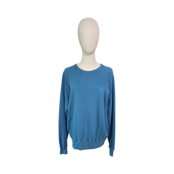 Big Bud Press Teal Blue Cotton Crewneck Sweatshirt XS Made In Los Angeles - Picture 8 of 8